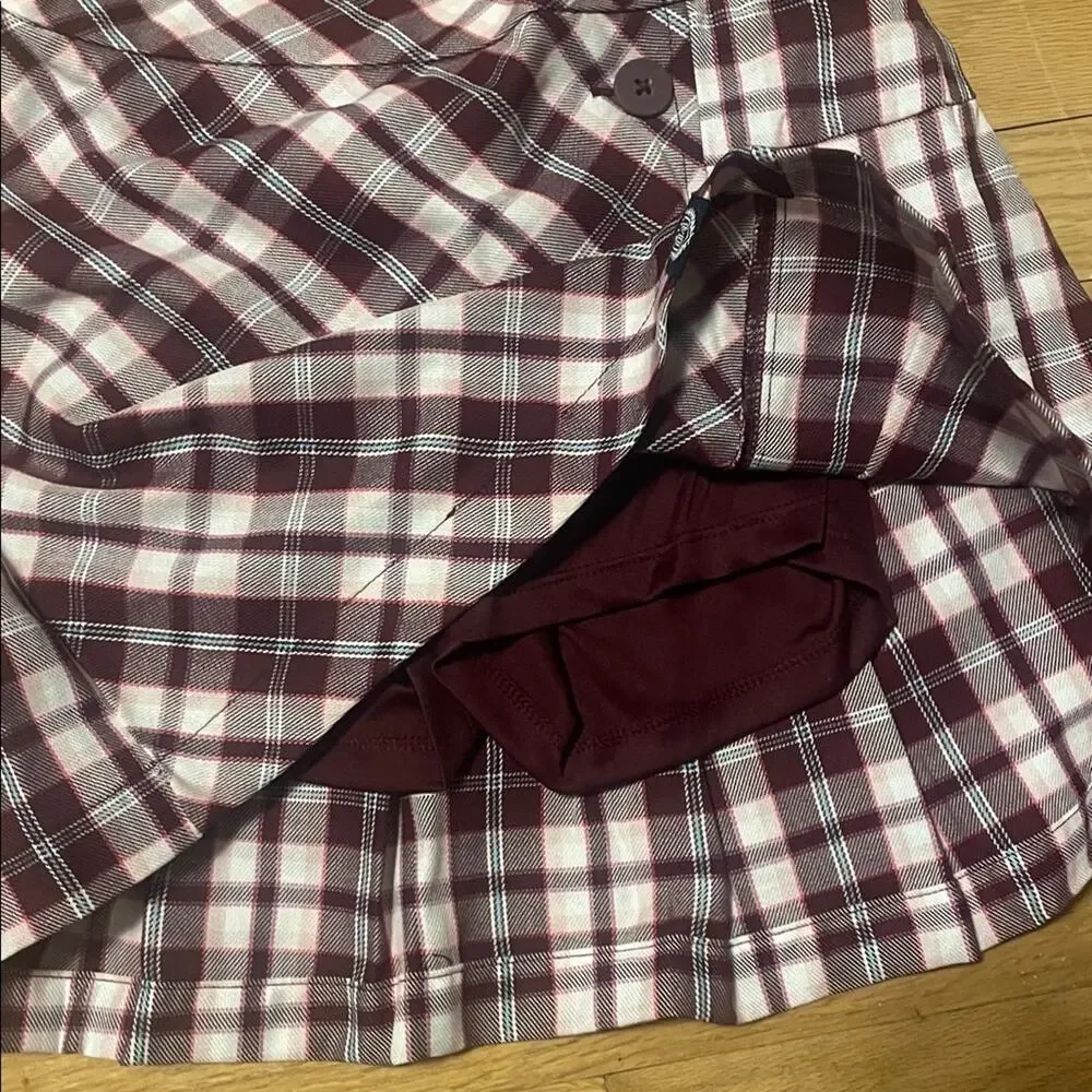 Justice pink Plaid Mini Skirt skort medium